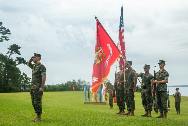 red patch on marine hat