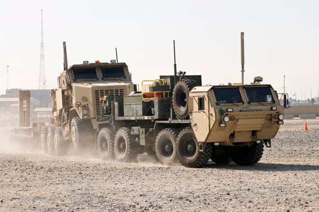 Military Vehicles Spotlight: M984 Wrecker towing Heavy Equipment ...