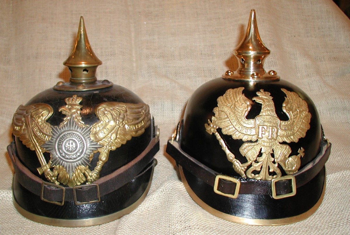 German Pickelhaube Helmet Imperial Prussian Helmet Spiked Leather helmet  Gift